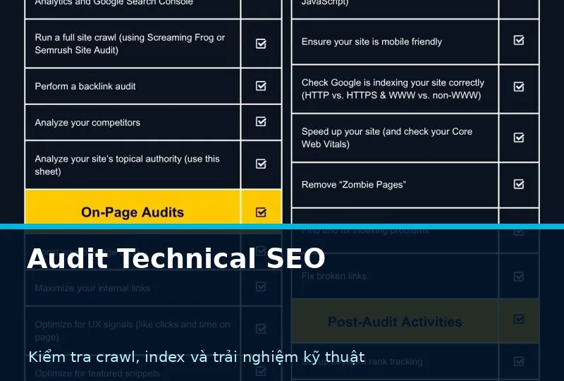 Checklist các hạng mục audit technical SEO