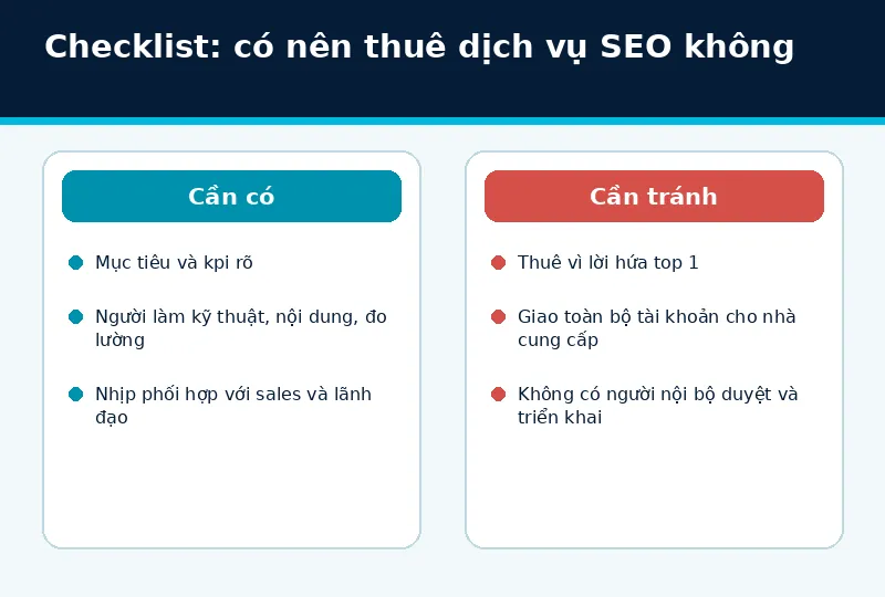 Mô hình triển khai có nên thuê dịch vụ SEO không