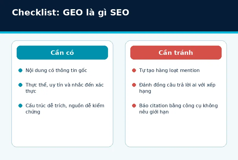 Mô hình triển khai GEO là gì SEO