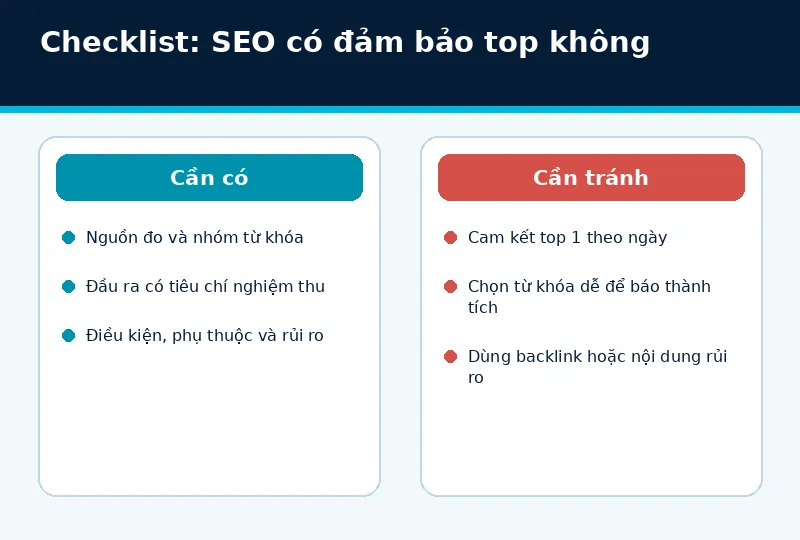 Mô hình triển khai SEO có đảm bảo top không