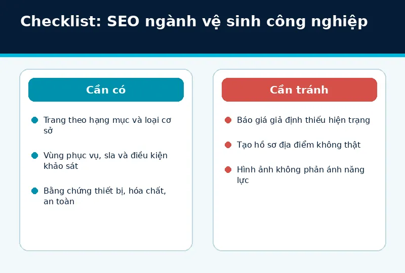 Mô hình triển khai SEO ngành vệ sinh công nghiệp