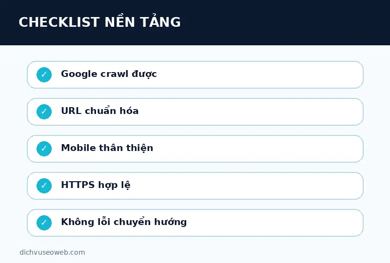 Checklist technical seo la gi