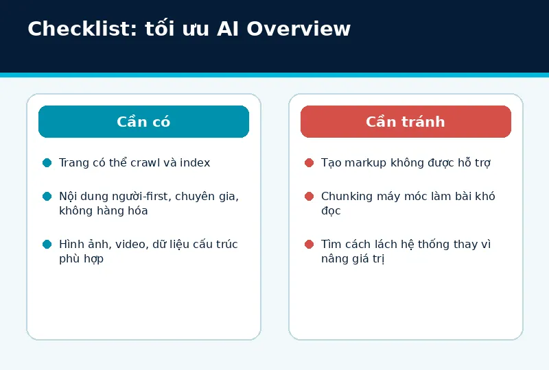 Mô hình triển khai tối ưu AI Overview